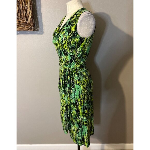BCBGMaxAzria Meri Dress Black Green S Small Sleeveless Colorful Stretch Sheath - Picture 7 of 10